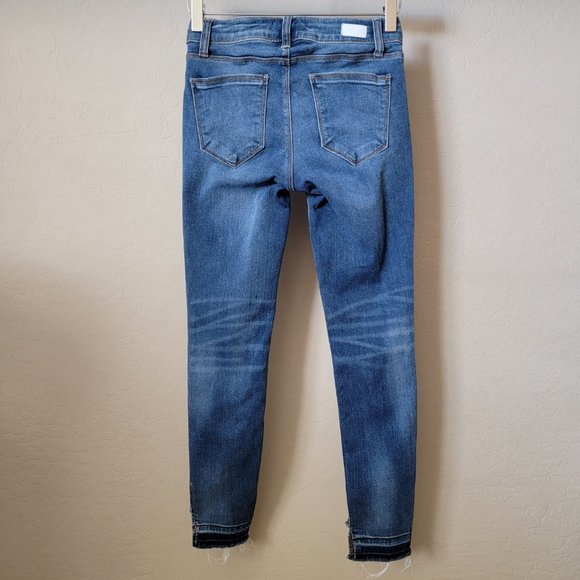 Cello Released High Low Raw Hem Skinny Denim Jeans - Picture 6 of 13